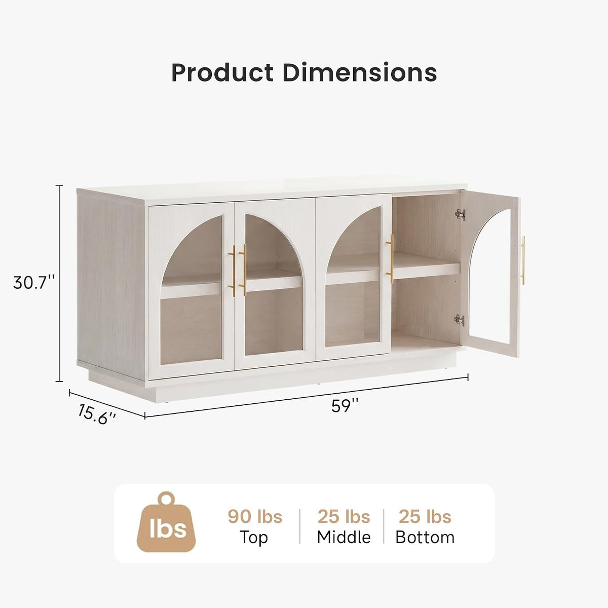Arched Glass Sideboard