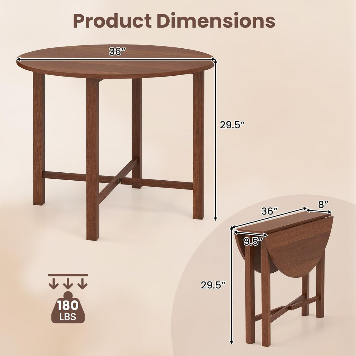 Foldable Round Dining Table