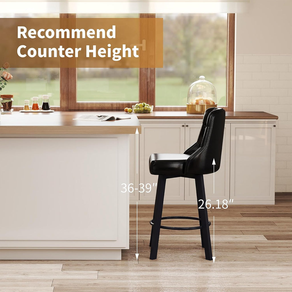3 Swivel Bar Stools with Back