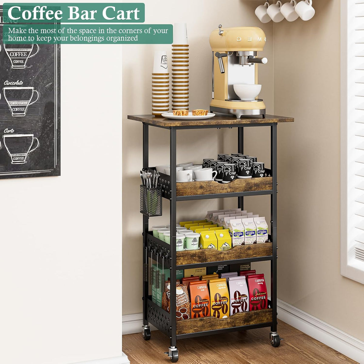 4-Tier Rolling Cart