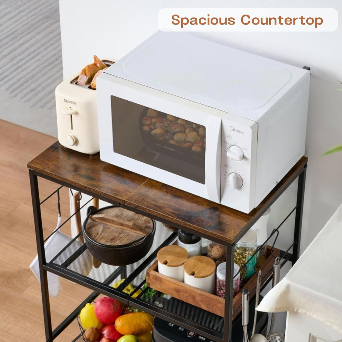3 Tier Rolling Microwave Cart