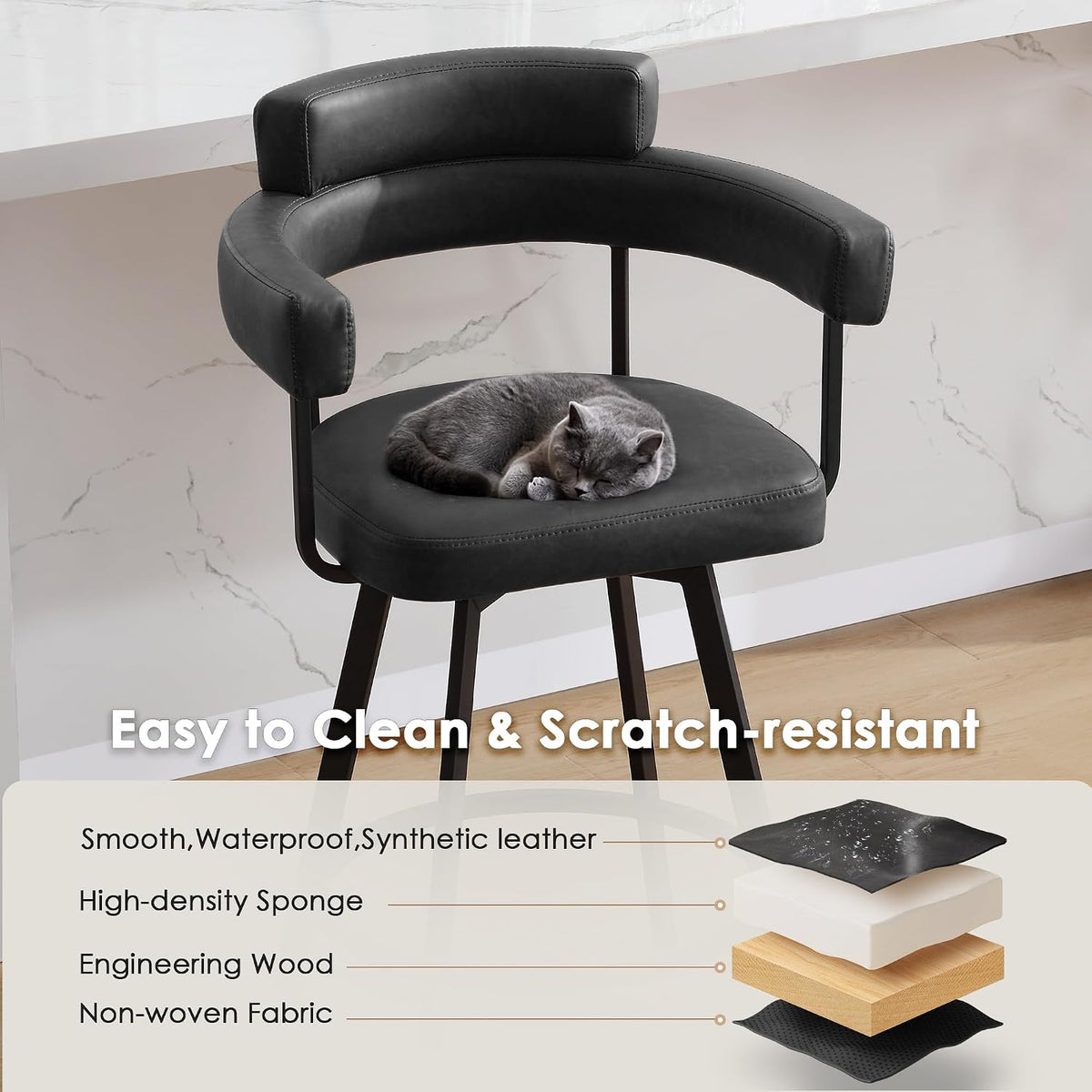2 Swivel Counter Bar Stools