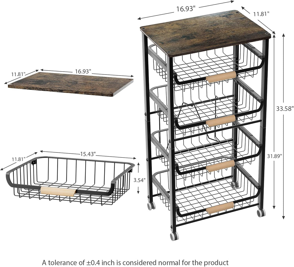 5-Tier Rolling Kitchen Cart