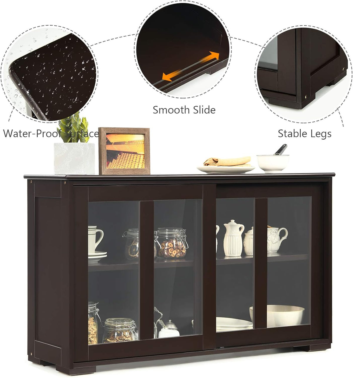Sliding Glass Sideboard