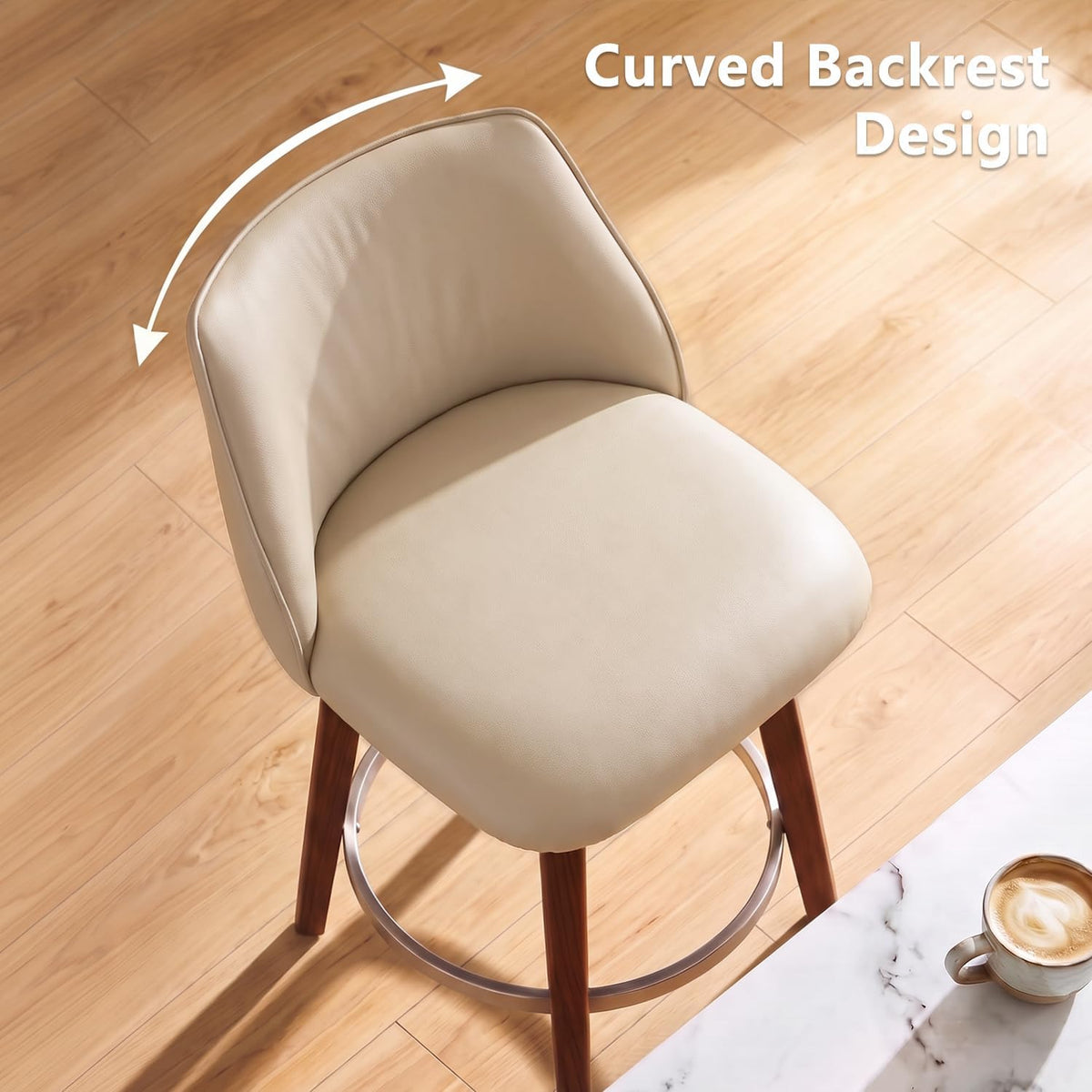 2 Swivel Wood Leg Bar Stools