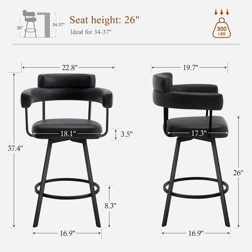 2 Swivel Counter Bar Stools