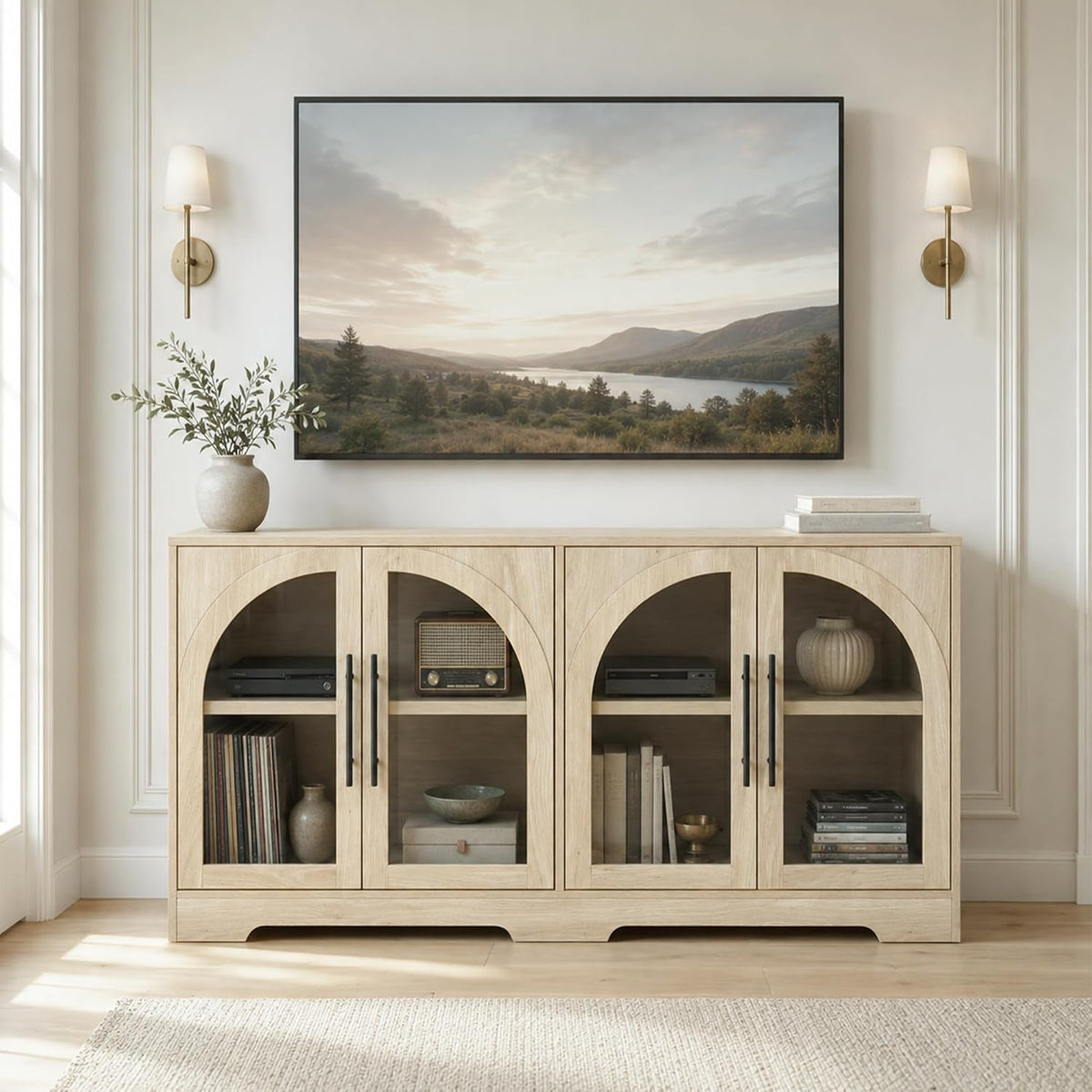 55" Arched Glass Sideboard