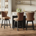 3 Swivel Wood Leg Bar Stools