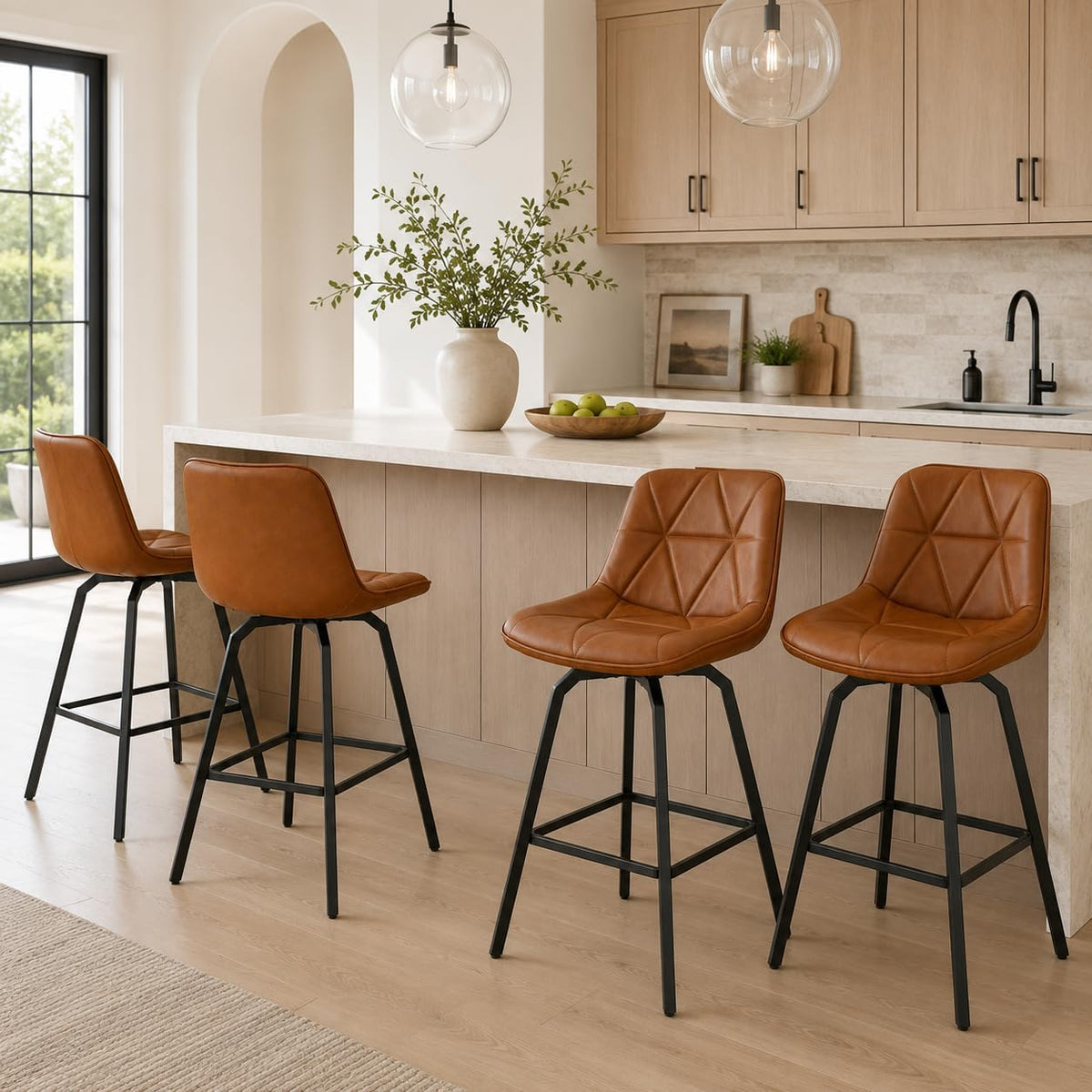 4 Swivel Counter Bar Stools