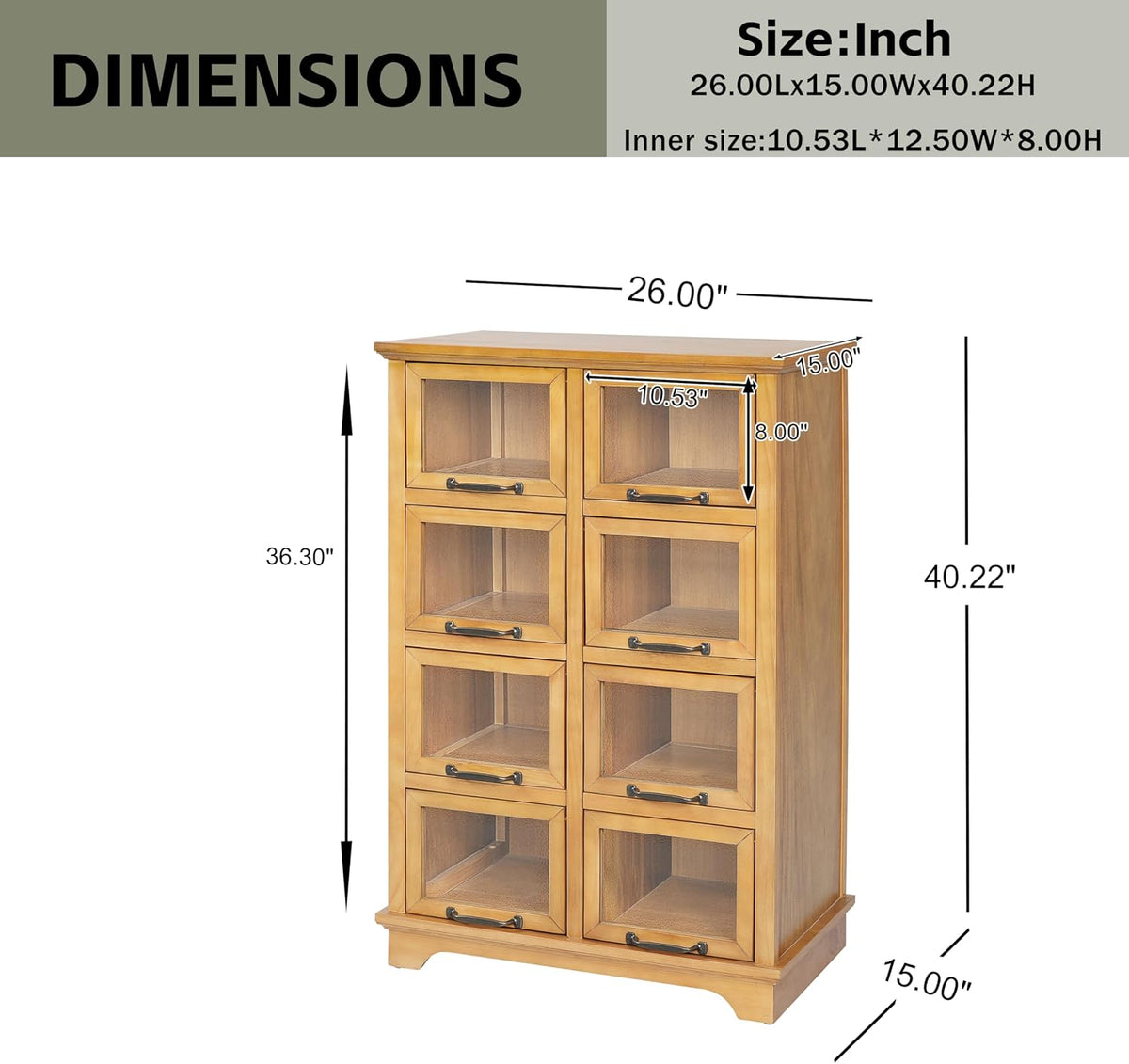8-Door Glass Display Cabinet