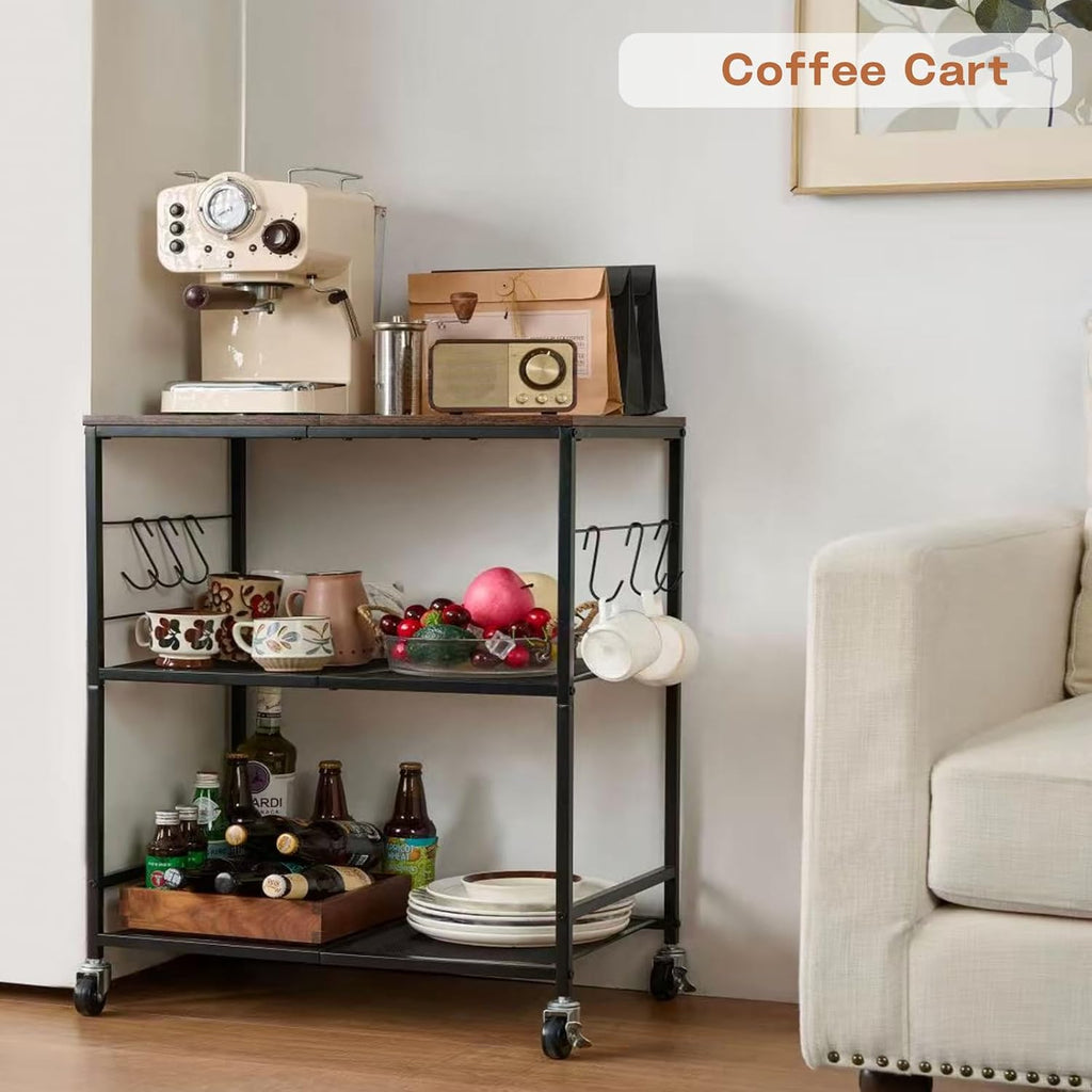3 Tier Rolling Microwave Cart