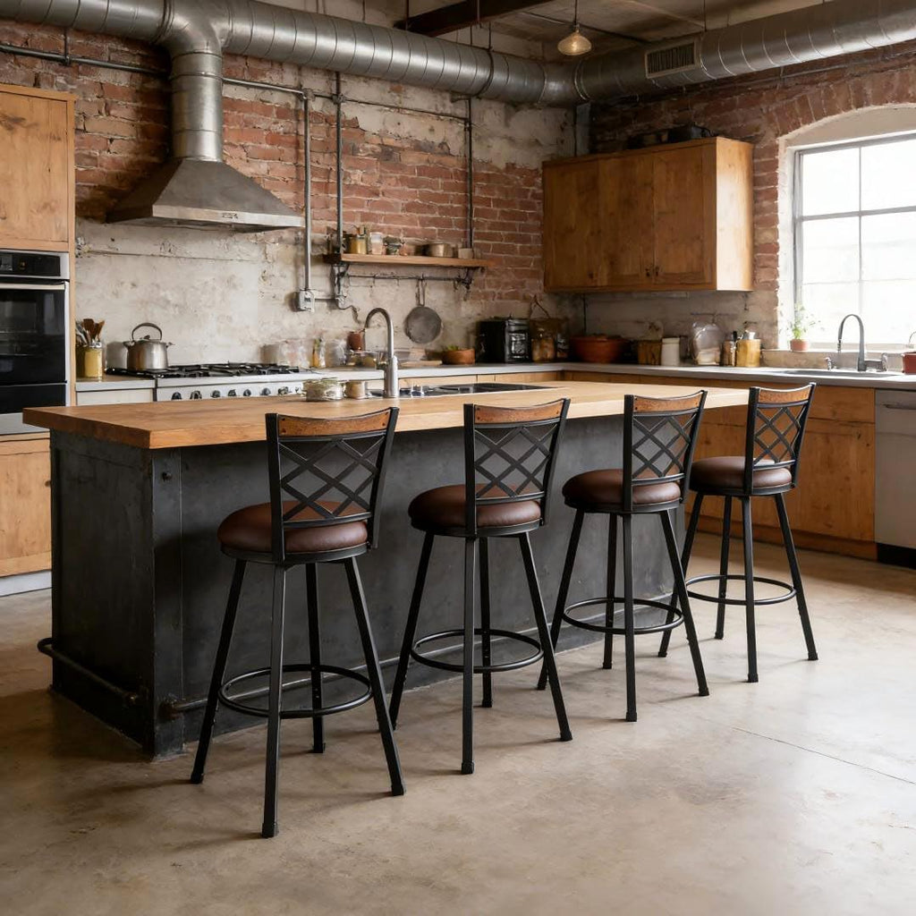 4 Adjustable Swivel Bar Stools