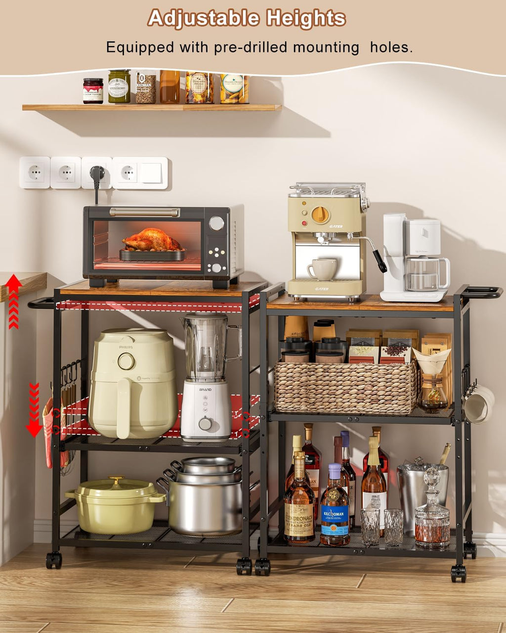 3-Tier Rolling Kitchen Cart