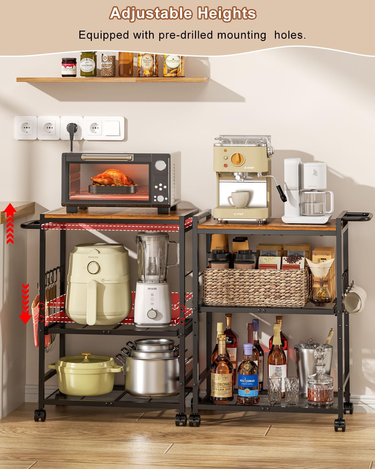 3-Tier Rolling Kitchen Cart