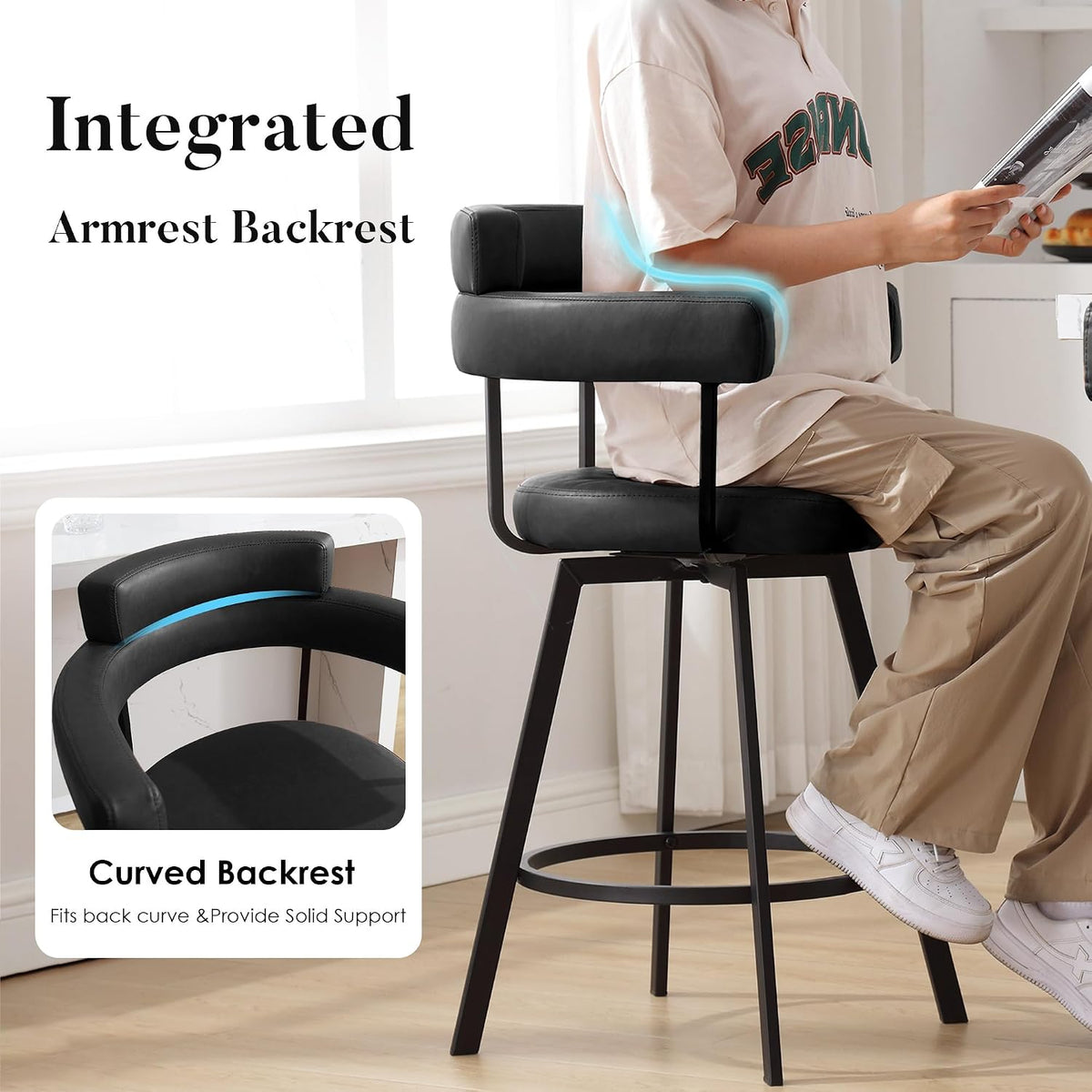 2 Swivel Counter Bar Stools