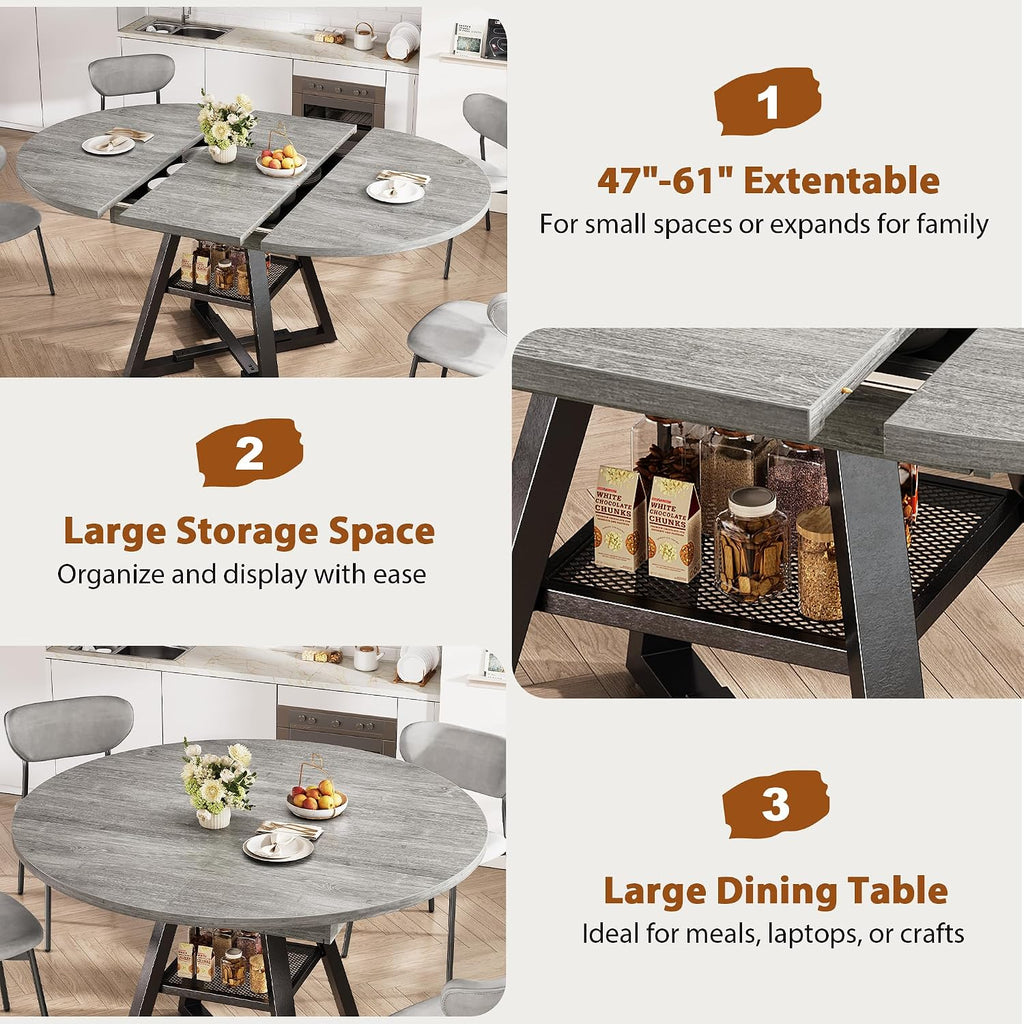 Extendable Round Dining Table