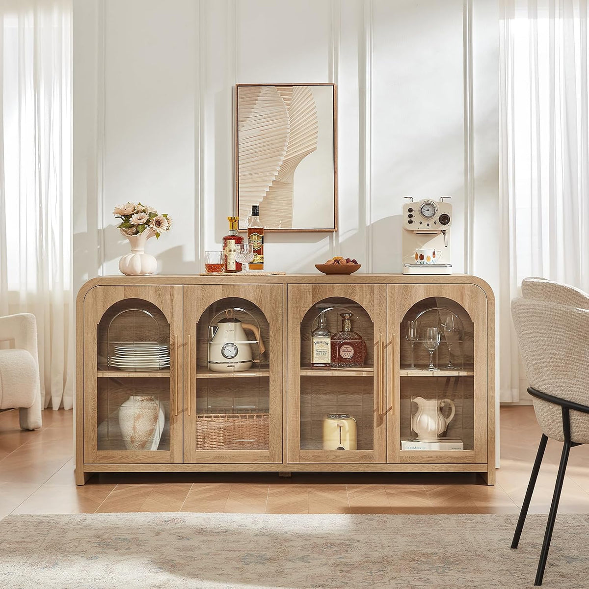 65" Arched Glass Sideboard