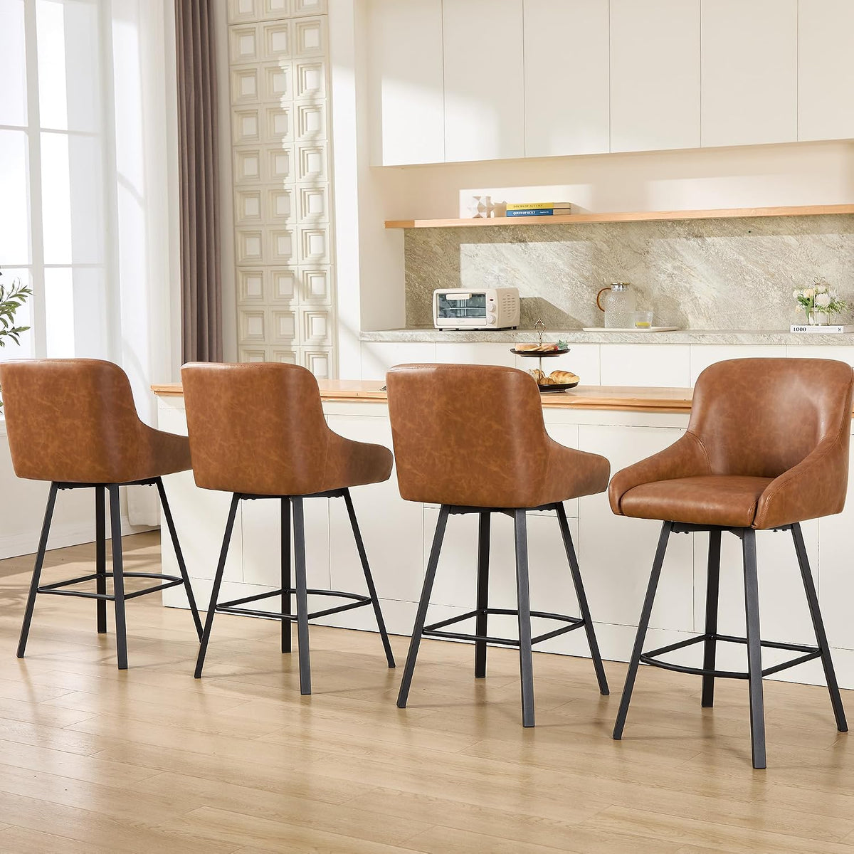 4 Swivel Counter Bar Stools