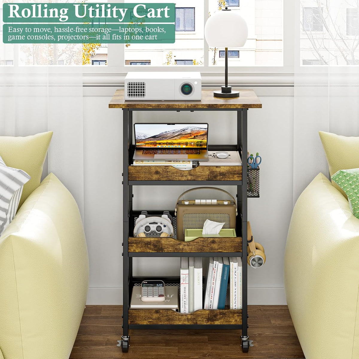 4-Tier Rolling Cart