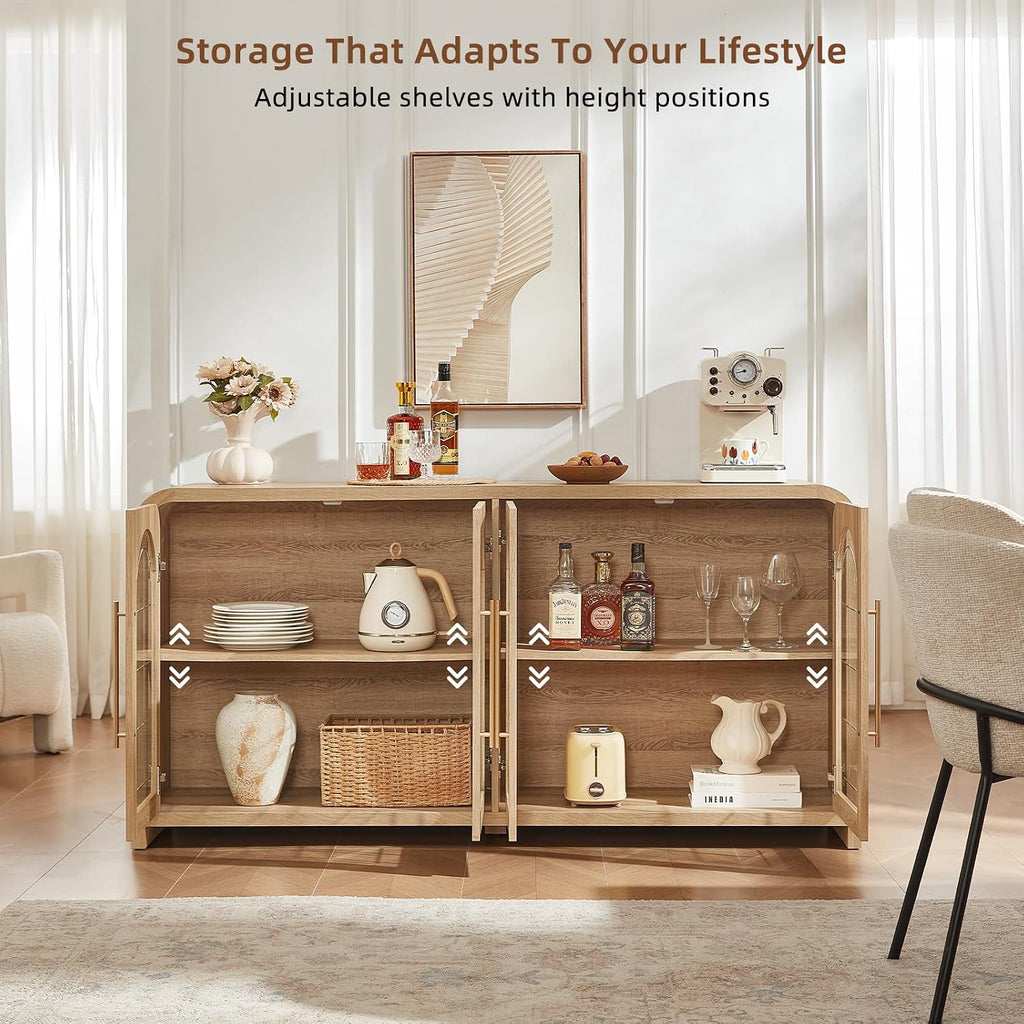 65" Arched Glass Sideboard