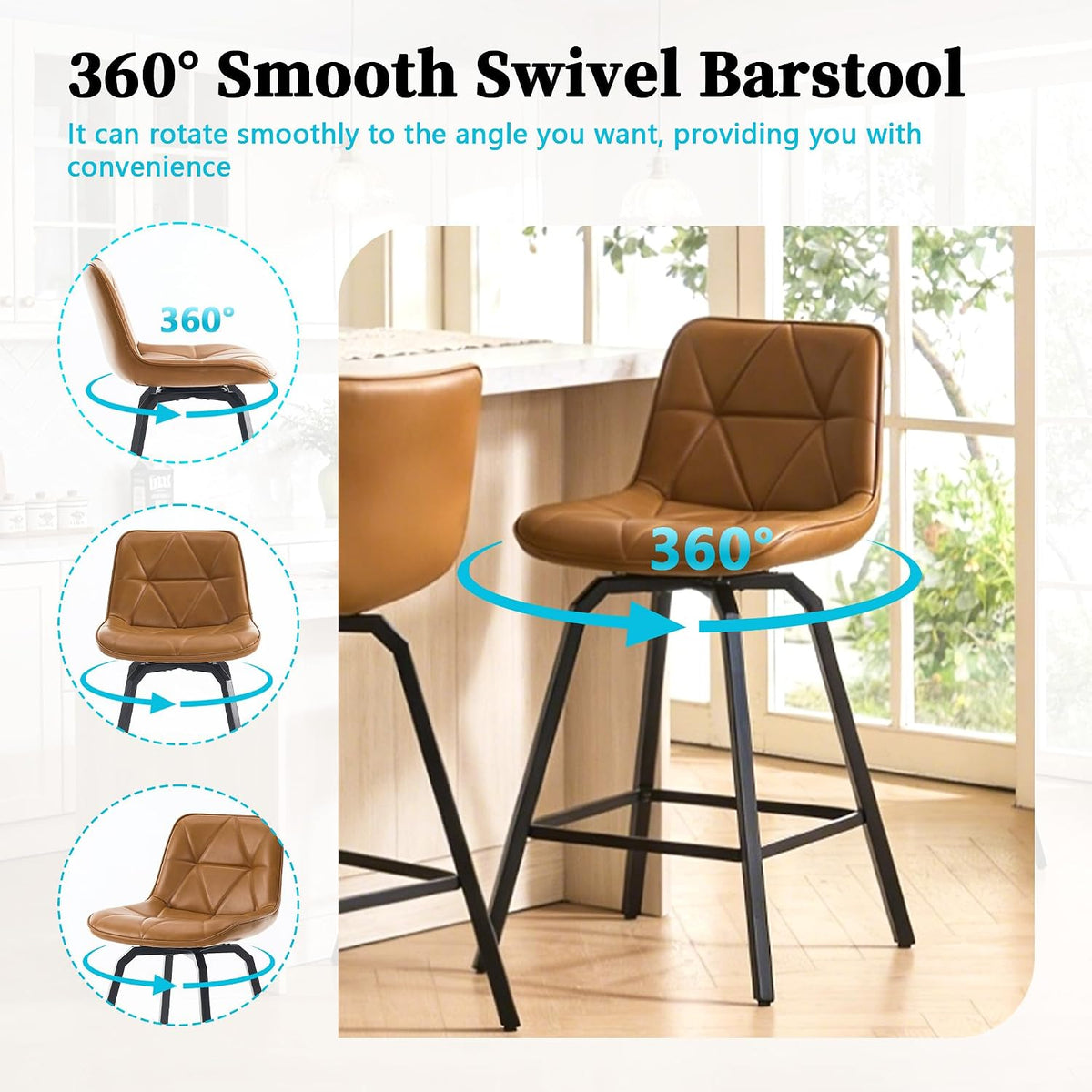 4 Swivel Counter Bar Stools