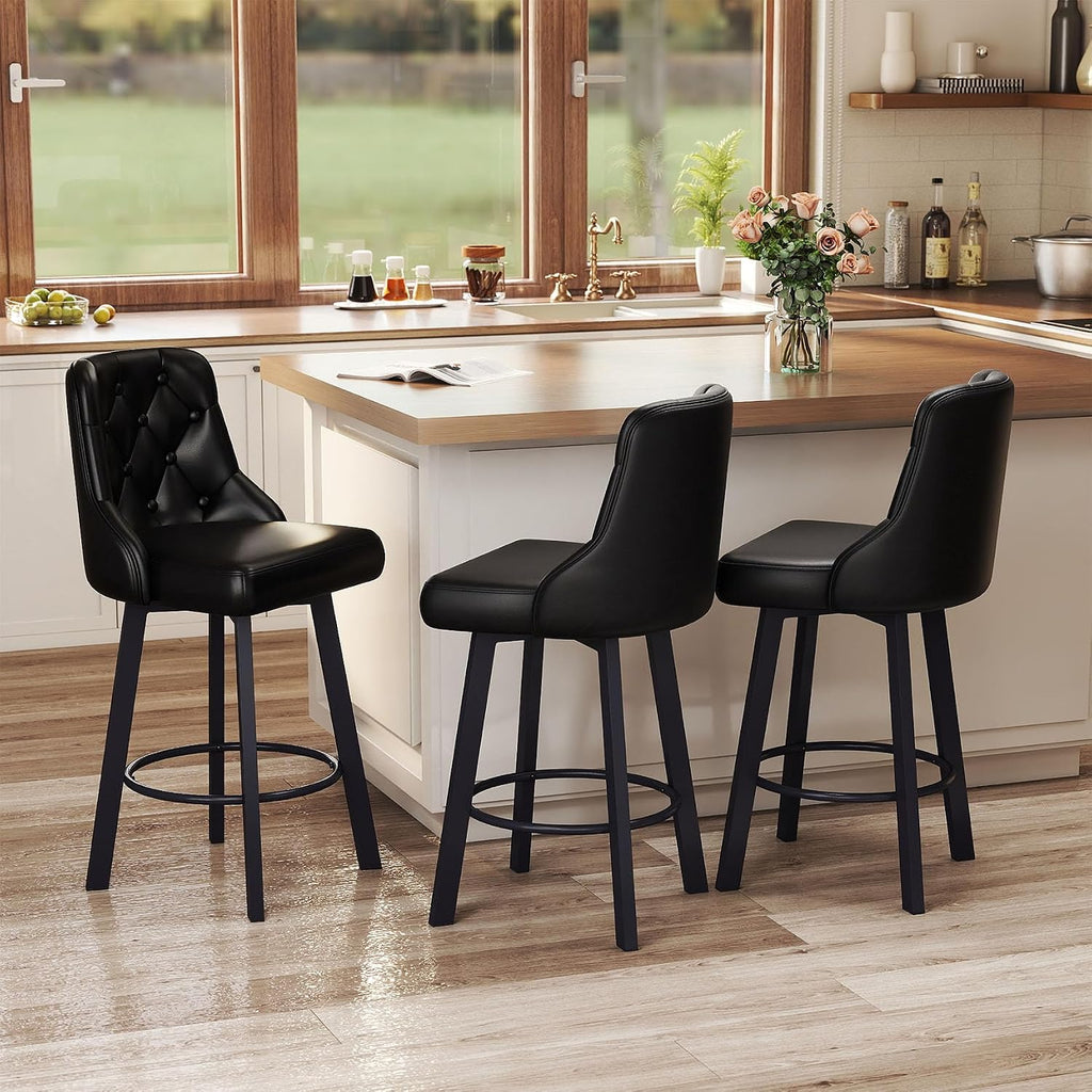 3 Swivel Bar Stools with Back