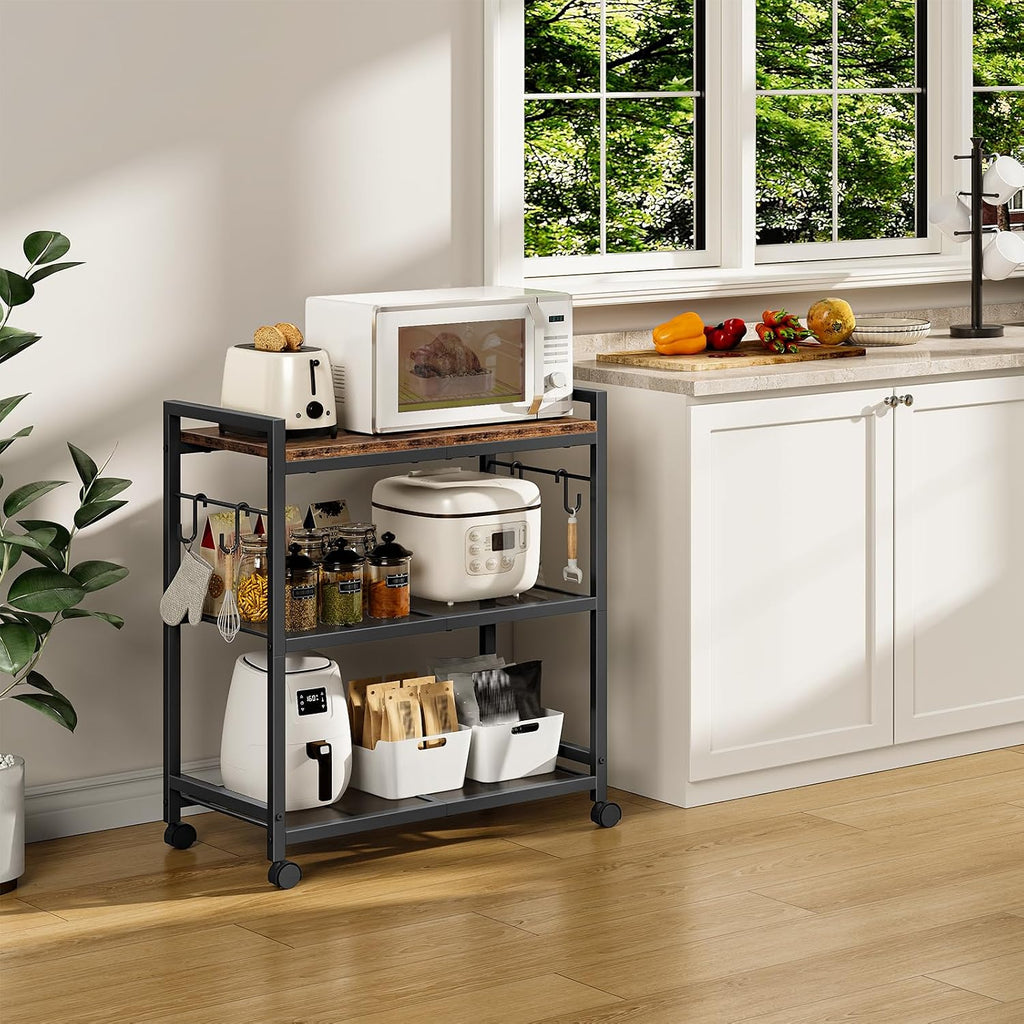 3-Tier Rolling Bar Cart