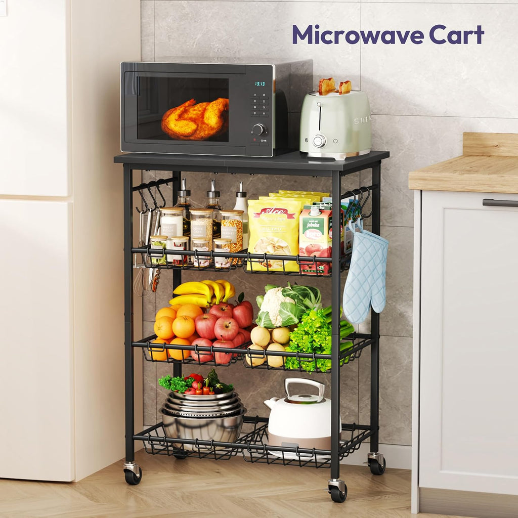 4-Tier Rolling Microwave Cart