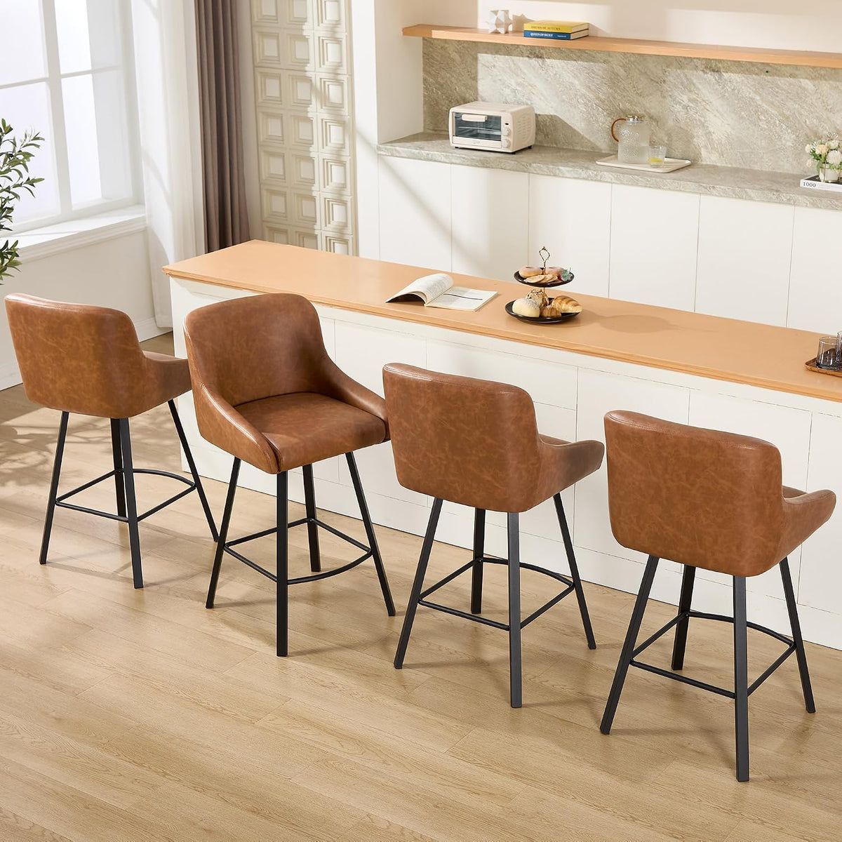 4 Swivel Counter Bar Stools