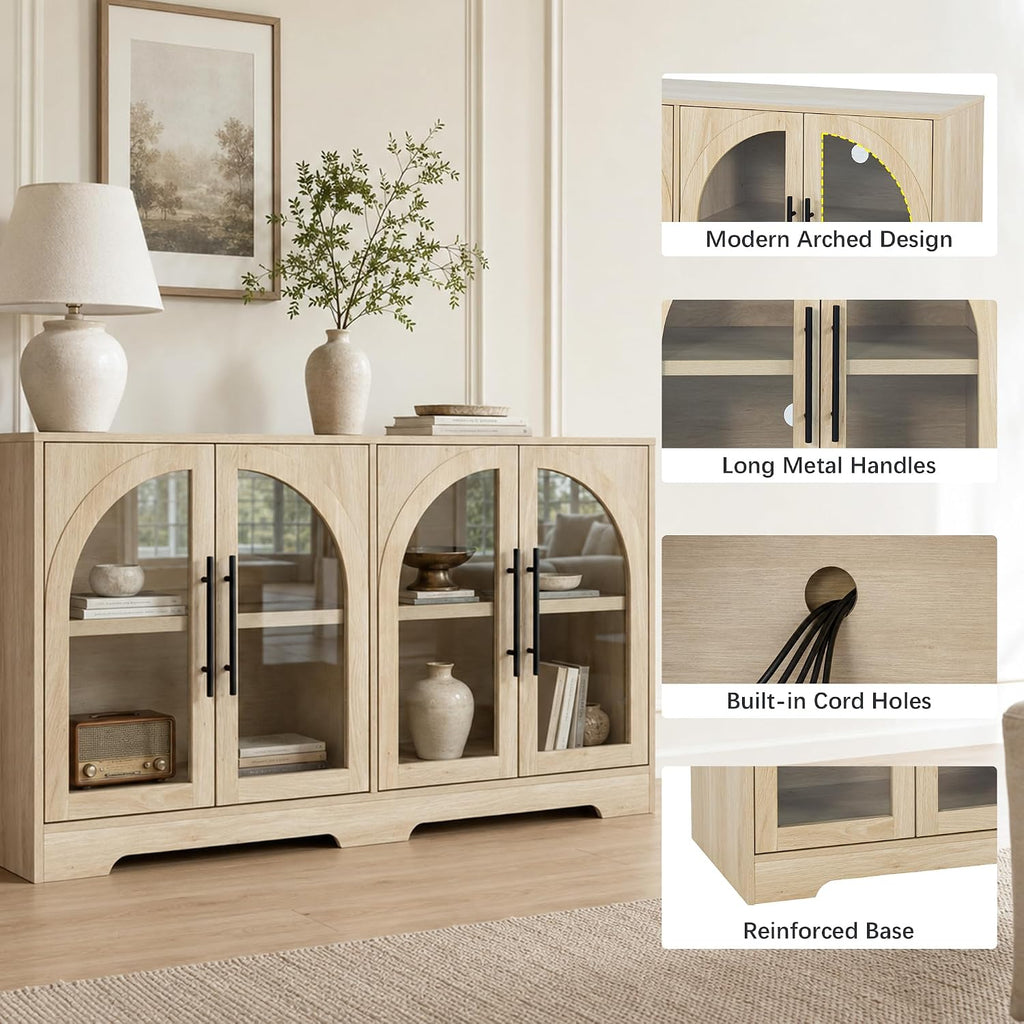 55" Arched Glass Sideboard