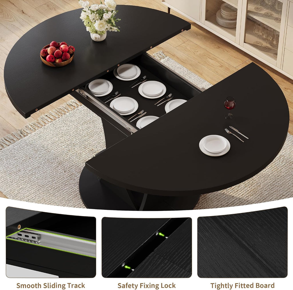 Extendable Round Dining Table