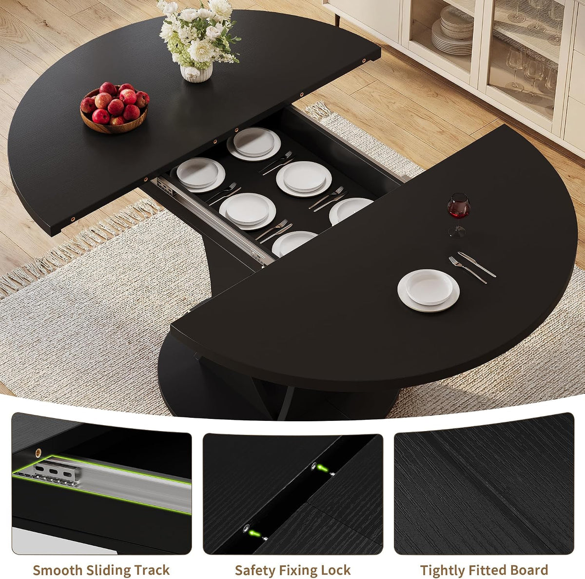 Extendable Round Dining Table