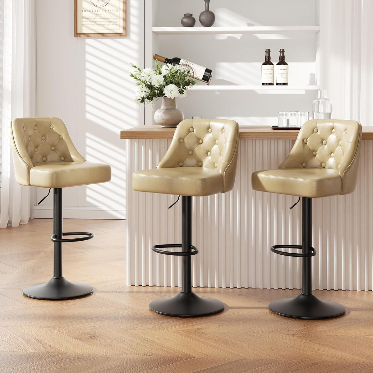 3 Adjustable Swivel Bar Stools