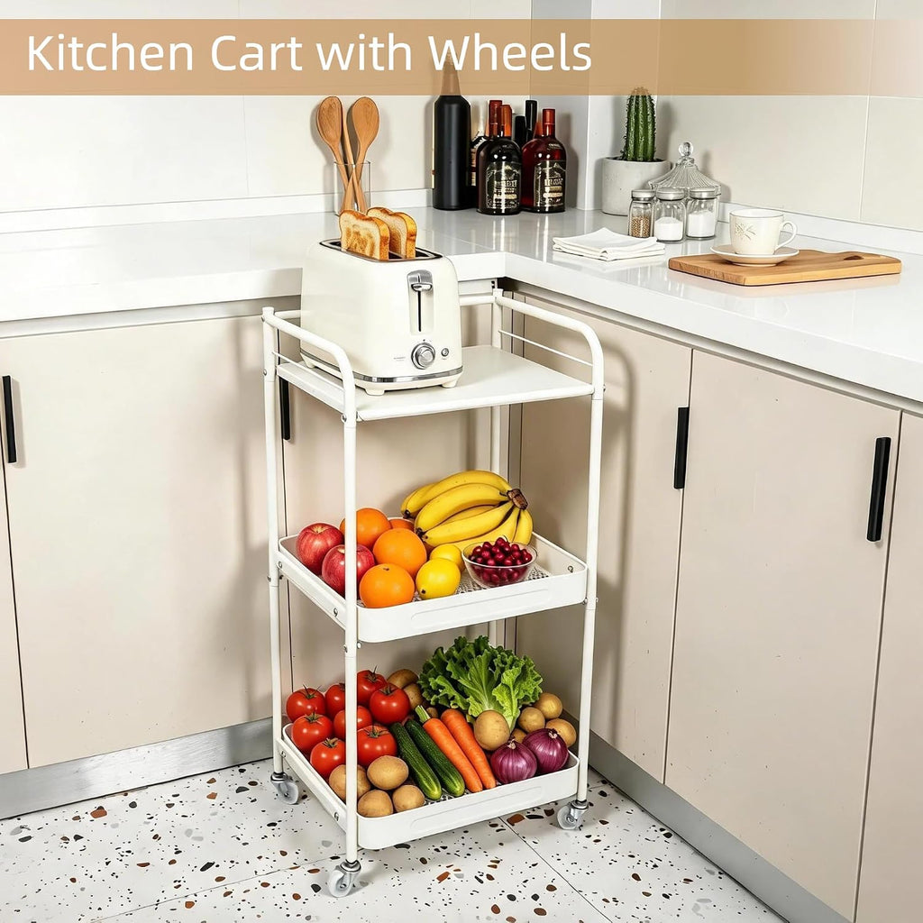 3 Tier Rolling Cart with Table Top
