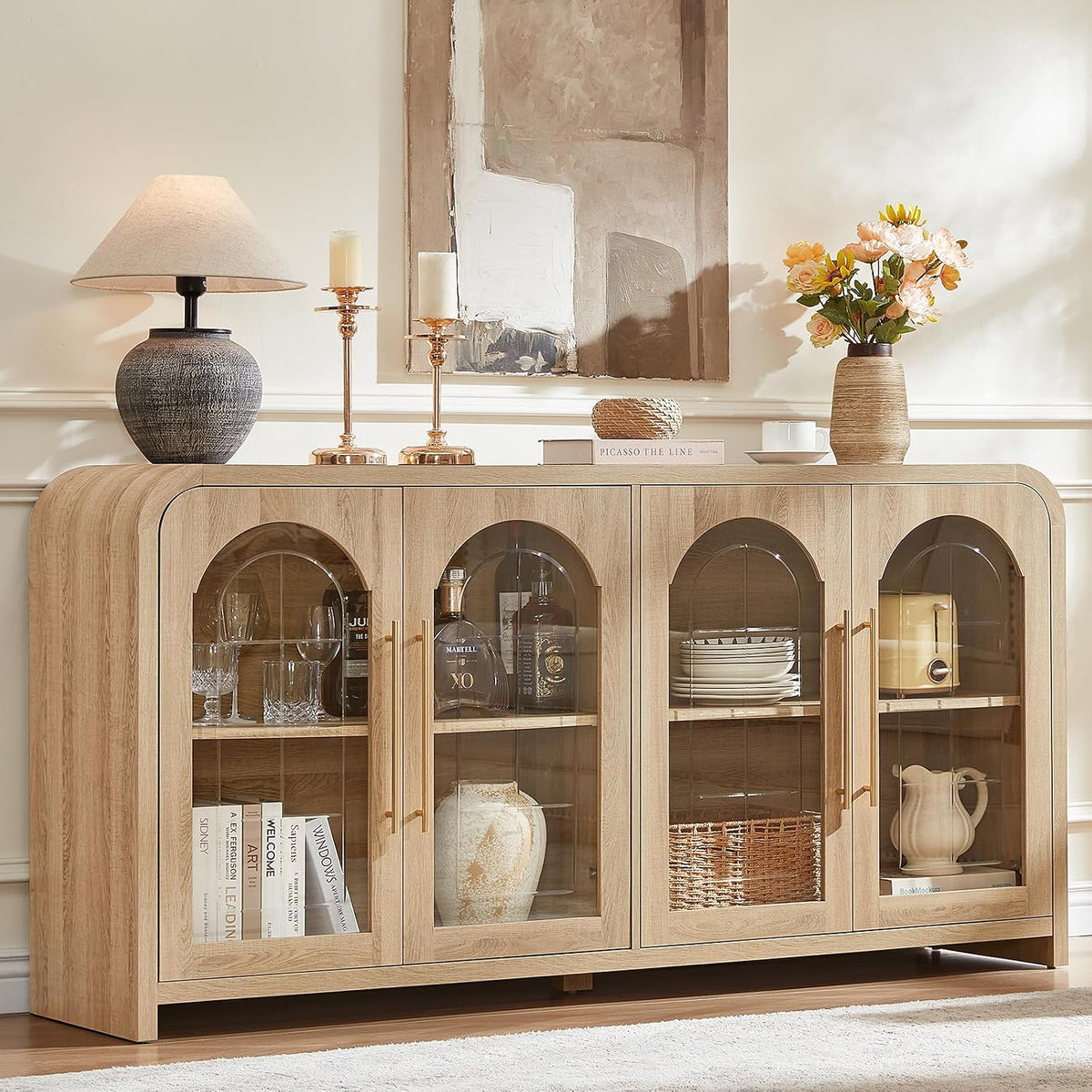 65" Arched Glass Sideboard
