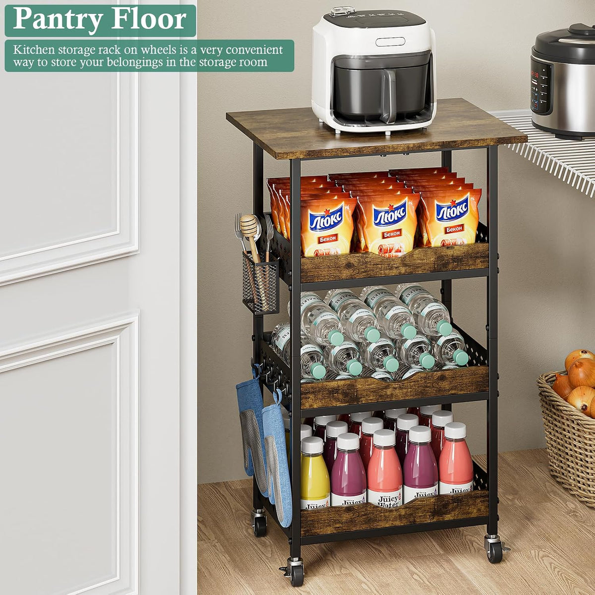 4-Tier Rolling Cart