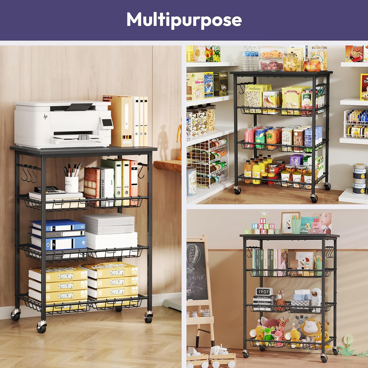 4-Tier Rolling Microwave Cart