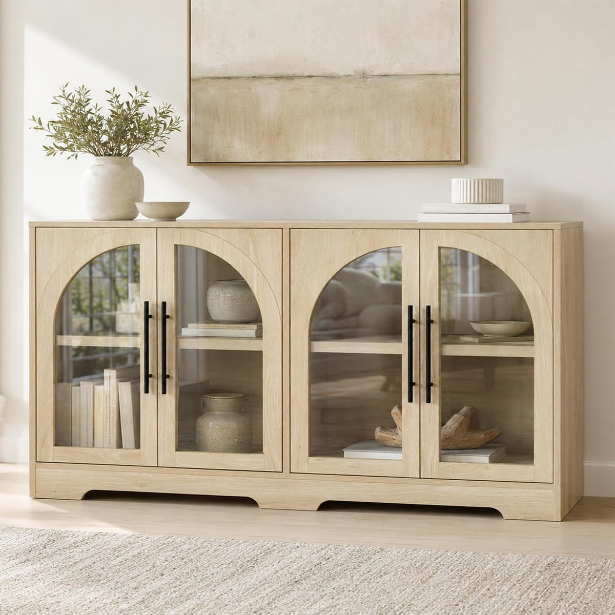 55" Arched Glass Sideboard