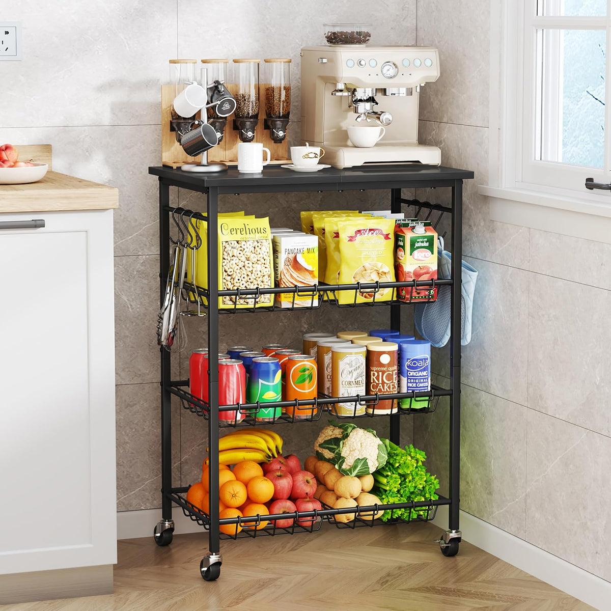 4-Tier Rolling Microwave Cart