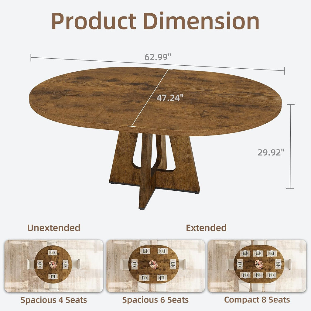 Extendable Round Dining Table