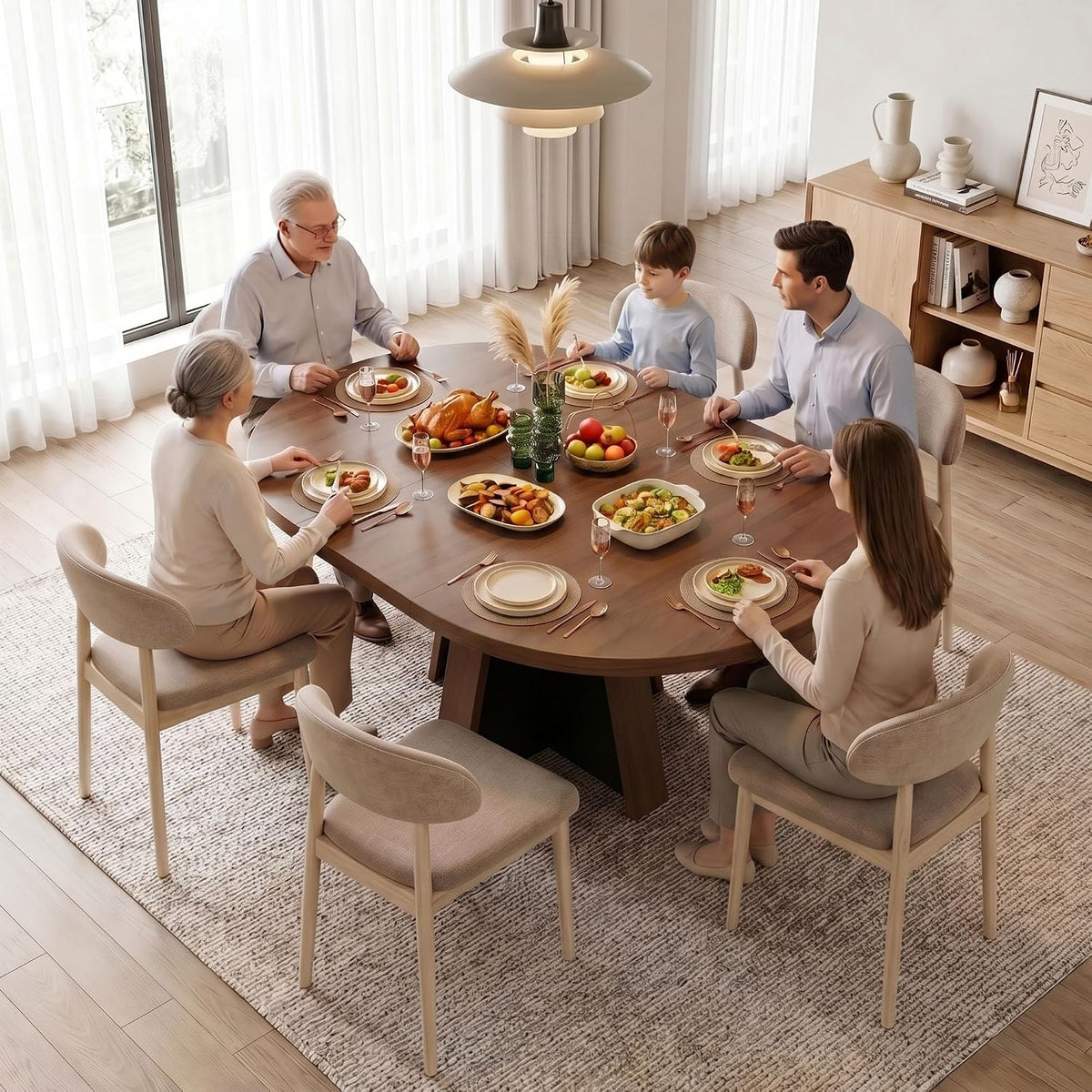 Extendable Round Dining Table