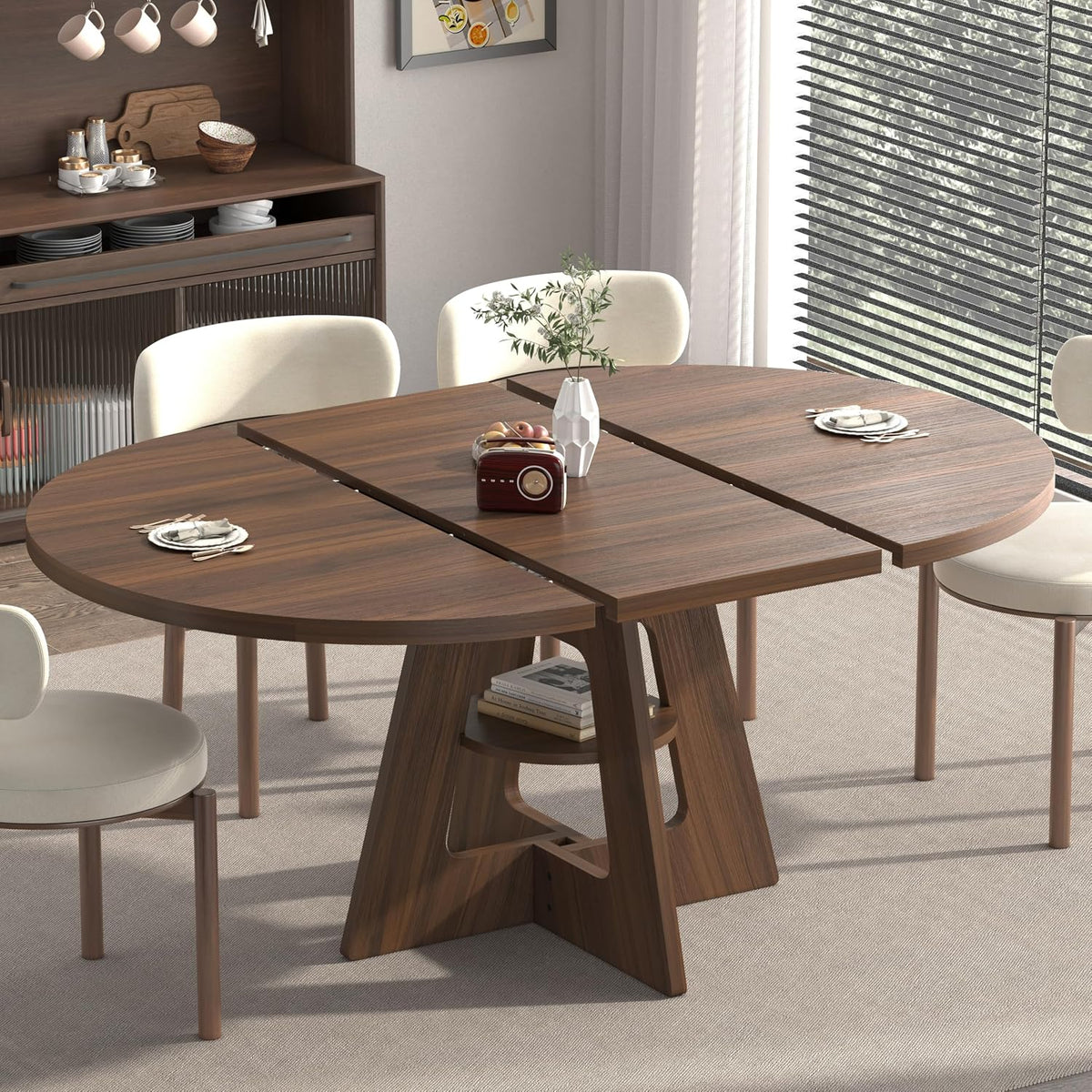 Extendable Round Dining Table