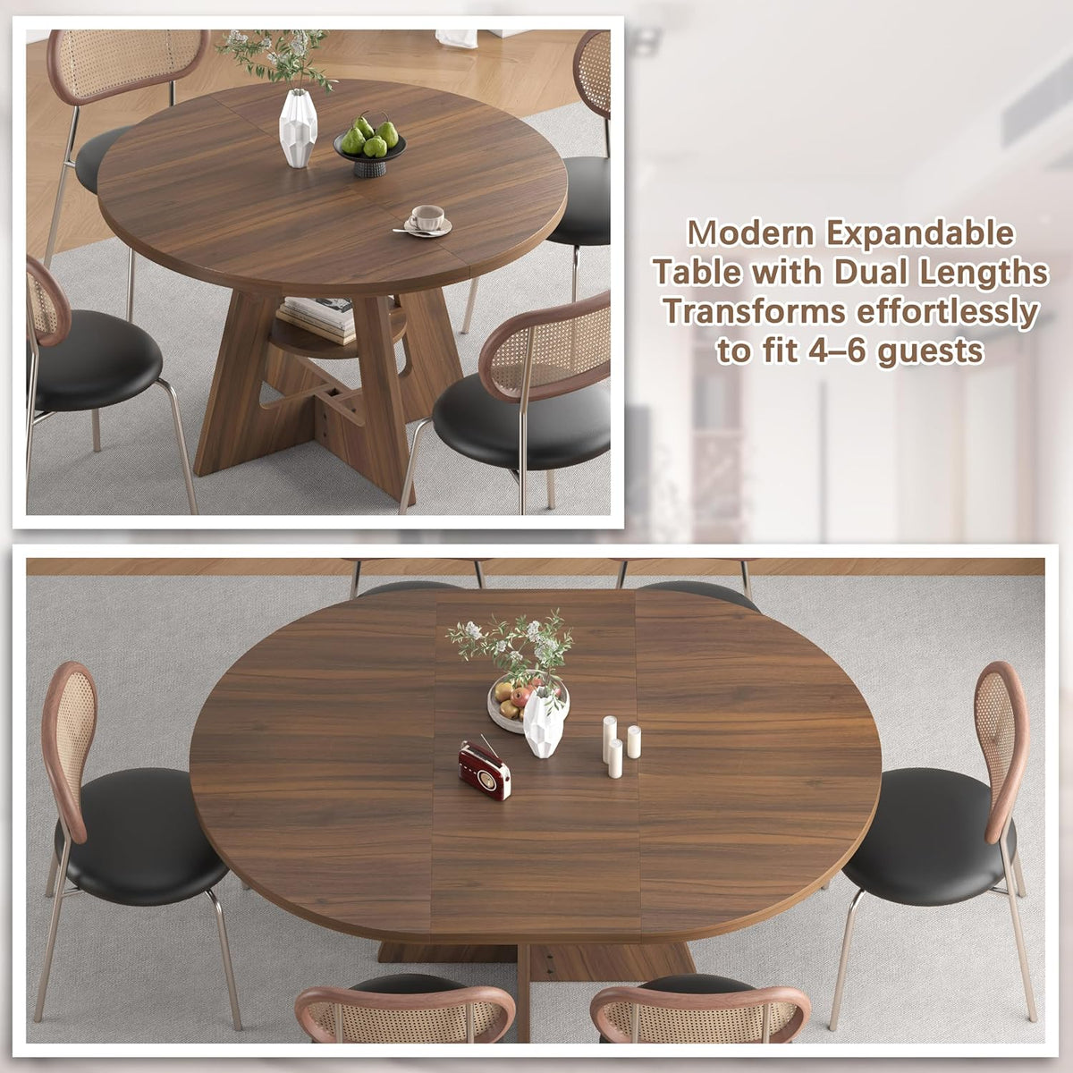 Extendable Round Dining Table