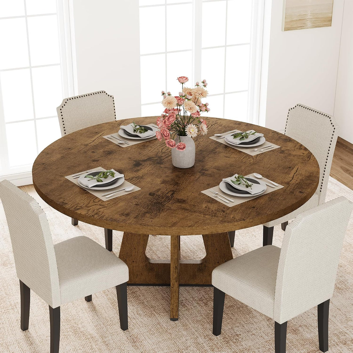Extendable Round Dining Table