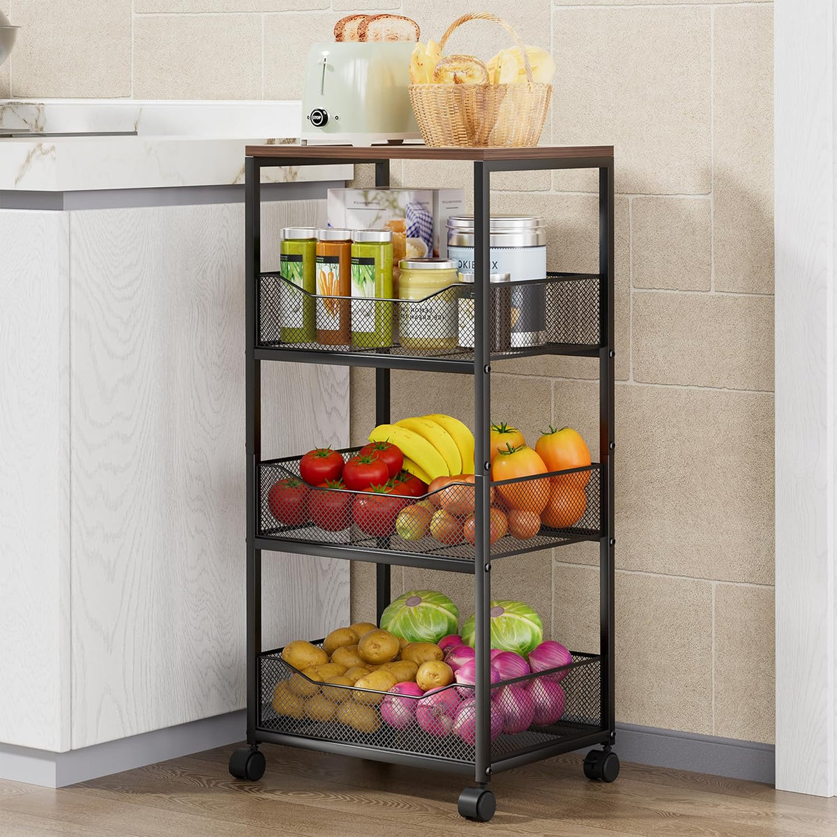 4-Tier Rolling Kitchen Cart