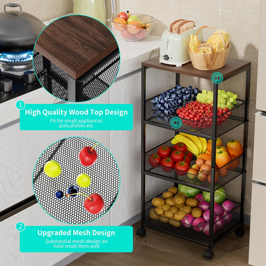 4-Tier Rolling Kitchen Cart