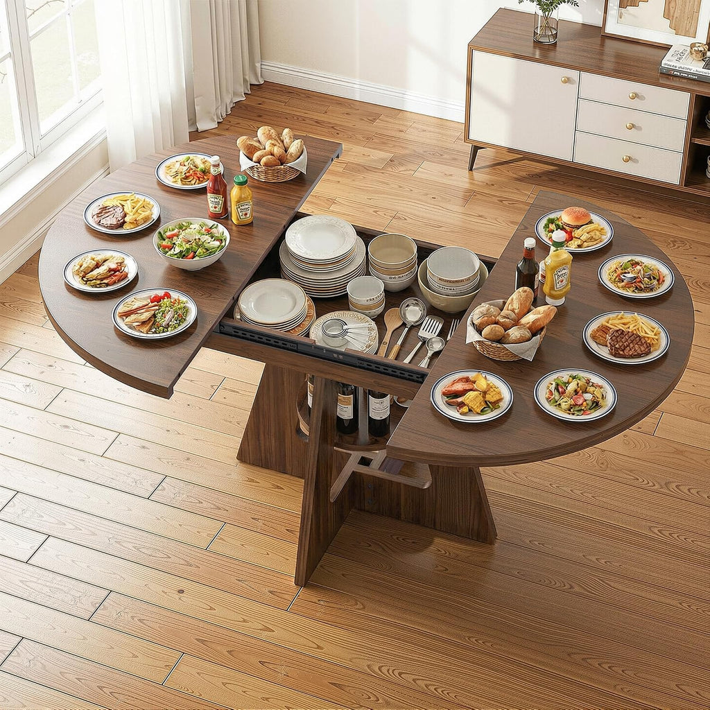 Extendable Round Dining Table