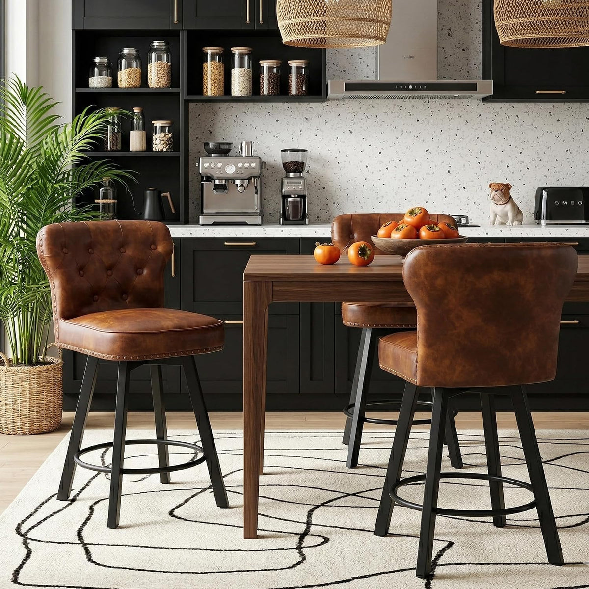3 Swivel Counter Bar Stools
