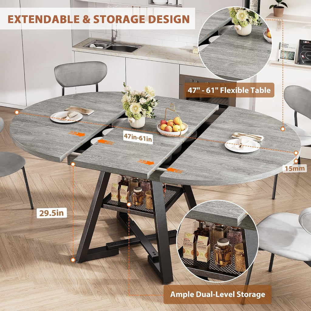 Extendable Round Dining Table