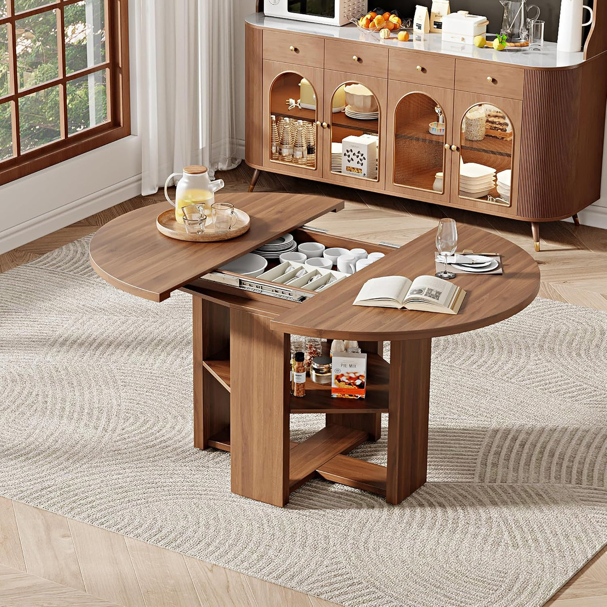 Extendable Round Dining Table